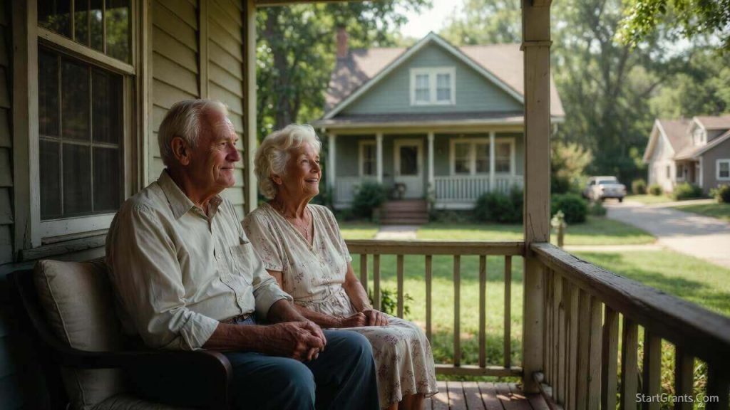 Senior citizens eligible for the USDA Section 504 home repair grants.