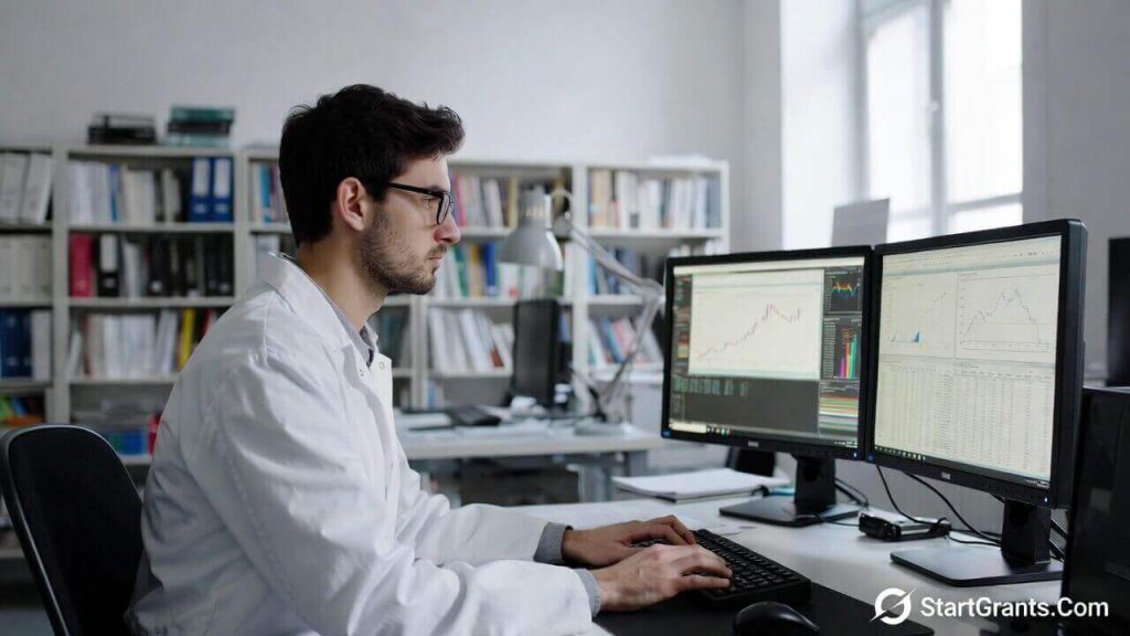 A graduate research assistant conducting experiments in a university laboratory, funded by a fully-paid fellowship.