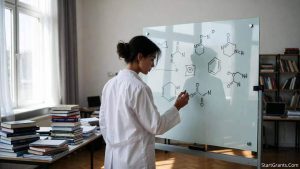 A post-baccalaureate student studying advanced biology prerequisites before applying to medical school.