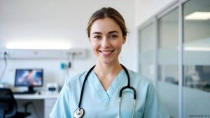 A dedicated nurse working in a rural clinic whose student loans were paid off by the Nurse Corps Loan Repayment Program.