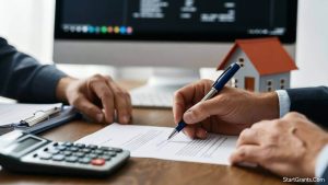 Signing a contract for a SONYMA down payment assistance loan in New York.