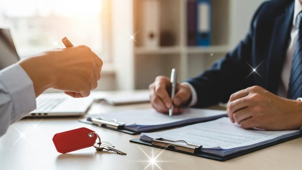 A hand receiving an assistance check or a signed lease agreement, symbolizing successful rental deposit help.