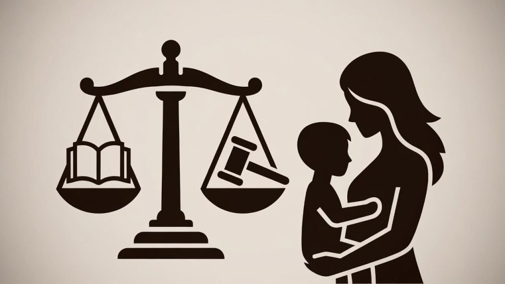 An official-looking graphic or scale of justice icon next to a silhouette of a family, representing protection under the Fair Housing Act.
