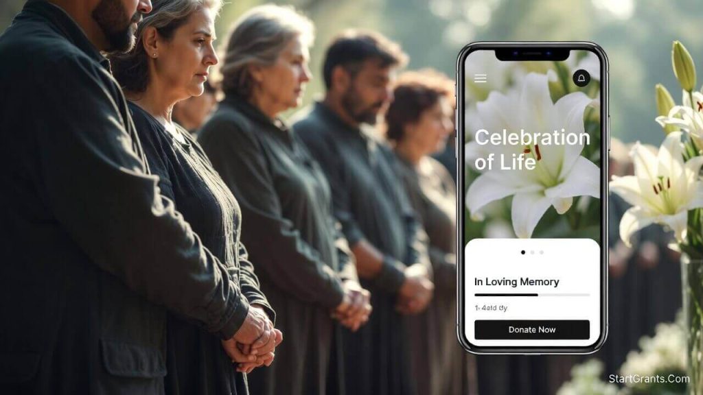 A community coming together to support a grieving family with funeral expenses through a memorial fund