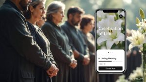 A community coming together to support a grieving family with funeral expenses through a memorial fund