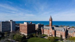 A scenic view of the Loyola University Chicago campus, home to the unique Zolp Scholarship.