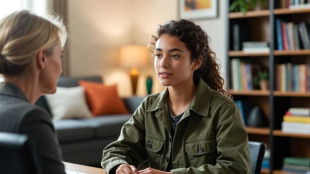 A female veteran receiving specialized housing support where safety and privacy are protected.