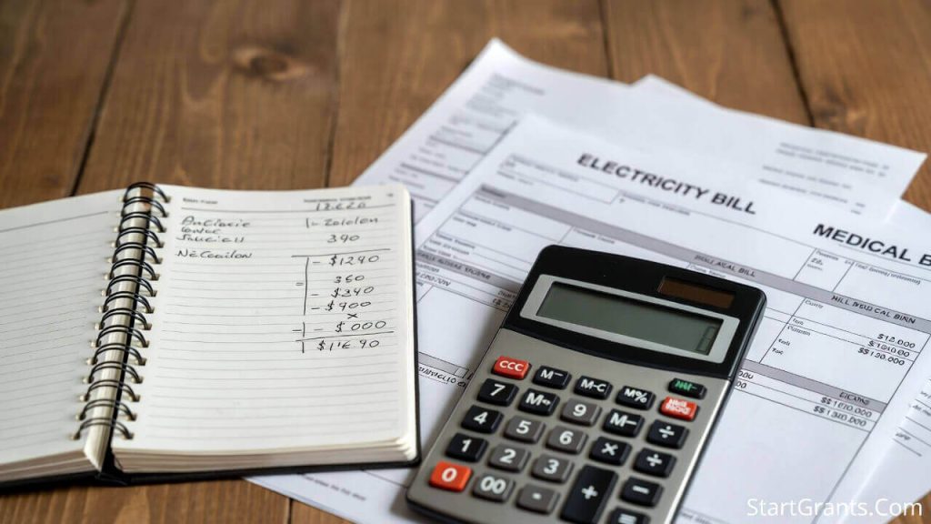 A handwritten itemized budget and calculator showing exactly how personal donations will be spent