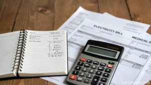 A handwritten itemized budget and calculator showing exactly how personal donations will be spent