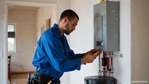 A contractor performing emergency repairs funded by CDBG home repair grants.