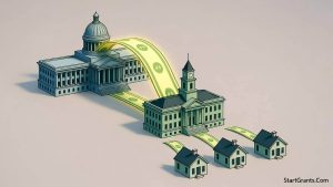 Illustration showing how the HUD block grant system distributes CDBG funds to local cities.