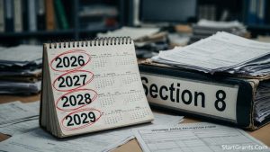 A calendar showing the multi-year waitlist typically required for a Section 8 Housing Choice Voucher.