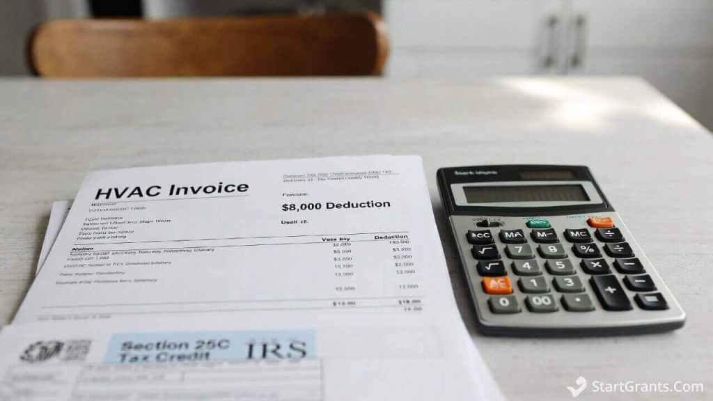 A financial calculation showing how to stack the HEEHRA rebate with the Section 25C tax credit for central heating.