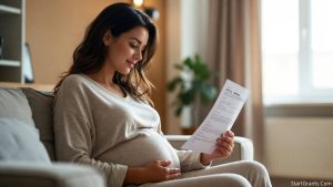 A pregnant woman safely housed after receiving emergency government housing grants.