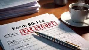 The Texas Form 50-114 application for a 100% disabled veteran property tax exemption.