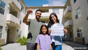 A family successfully learning how to apply for Section 8 housing in California and securing an apartment.