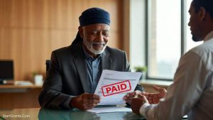 A Muslim veteran consulting with an advisor about Zakat-free emergency funds in Ohio.