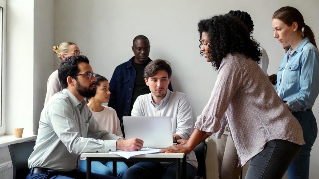 Consultant at a Community Development Financial Institution (CDFI) helping a client.