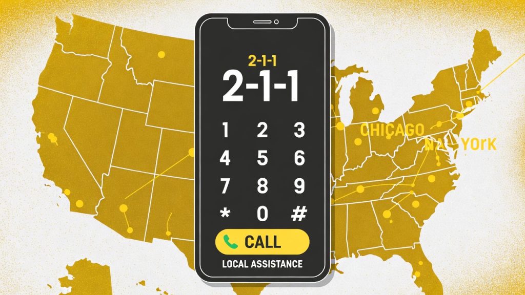 A smartphone icon highlighting the 2-1-1 hotline for immediate local housing assistance for disabled women.