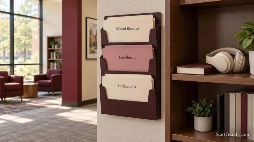 Organized application folders for scholarships for people with dyslexia