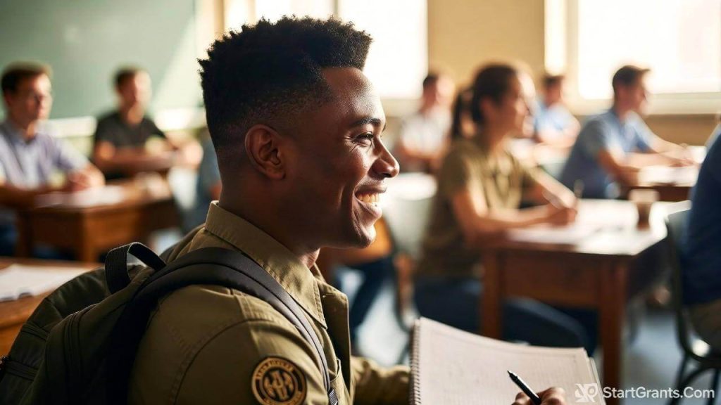 A student using military grants for college through the National Guard state tuition waiver.