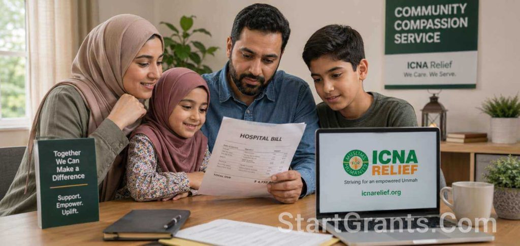 A Muslim family utilizing Zakat funds and hospital charity care to clear medical debt.