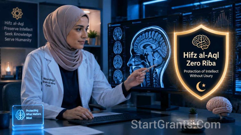 A Muslim neurologist fulfilling Hifz al-Aql through Alzheimer's research funded by Halal Hibah grants.