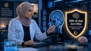 A Muslim neurologist fulfilling Hifz al-Aql through Alzheimer's research funded by Halal Hibah grants.