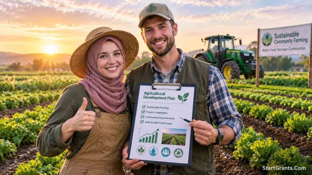 A young couple starting their agribusiness through the Beginning Farmer and Rancher Development Program.