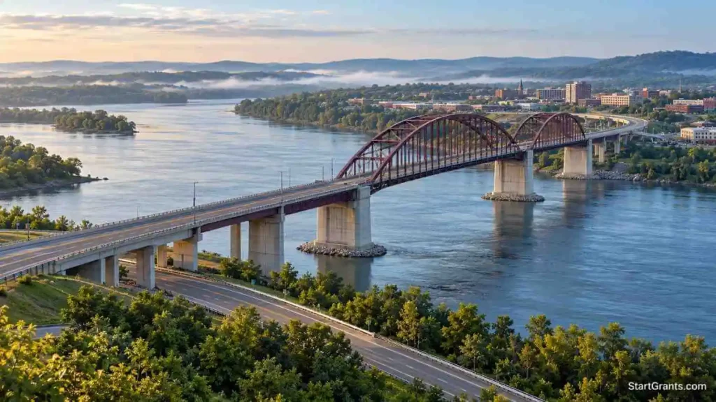 Interstate bridge illustrating how federal grants-in-aid to states support infrastructure.