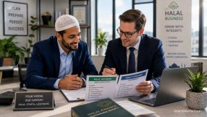 A Muslim entrepreneur ensuring Halal financial compliance and avoiding Riba while applying for government grants.
