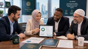 Muslim nonprofit administrators using financial software to ensure Halal compliance and track community grants.