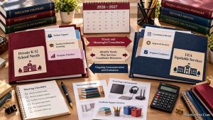 Private-school needs folder connected to an LEA equitable-services plan through a consultation checklist